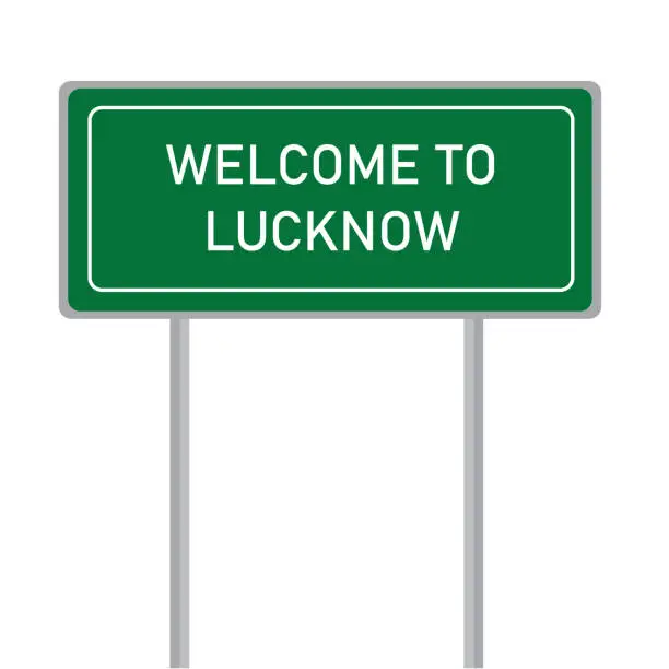 Vector illustration of Welcome to Lucknow city name sign board vector illustration