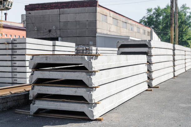 istock Reinforced concrete slabs for industrial buildings. 1439681926