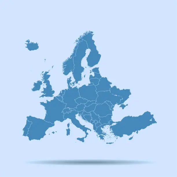 Vector illustration of Europe map