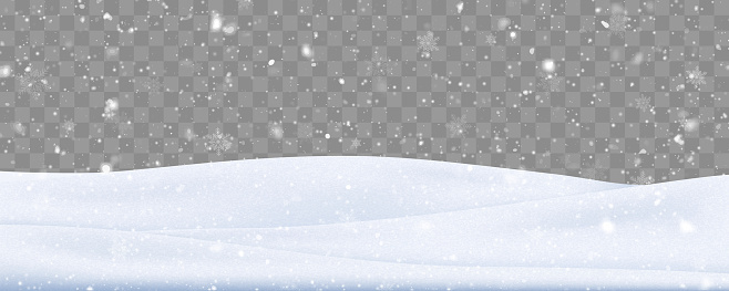 Snow background with many snowflakes. Winter backdrop. Vector background