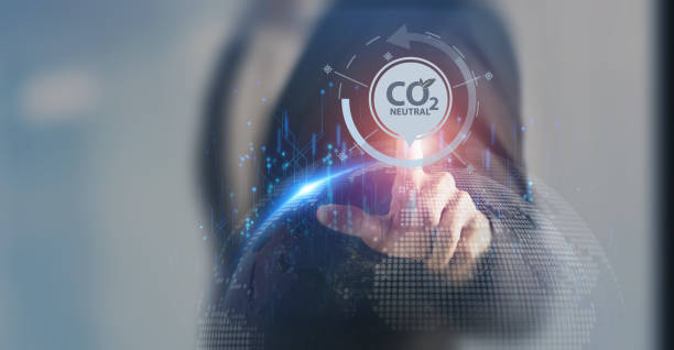istock Carbon neutral sustainable development concept. Green industry. Net zero greenhouse gas emissions target 2050. Climate neutral long term strategy. Carbon neutral symbols on smart background. 1439697153