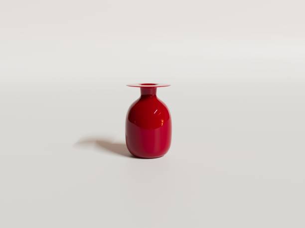 istock 3D rendering - red ceramic flower vase isolated on white background 1439698123