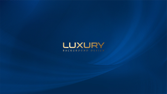 Luxuru blue abstract background design with diagonal line flow pattern. Vector horizontal template for digital premium business web banner, formal invitation, voucher, prestigious gift certificate.