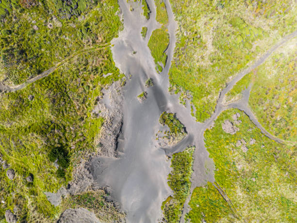 istock Aerial top view of sand dune. 1439701594