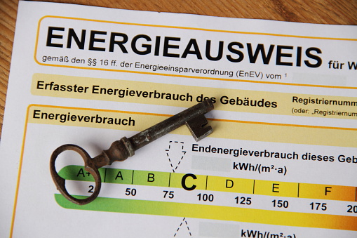 Energy certificate with key
