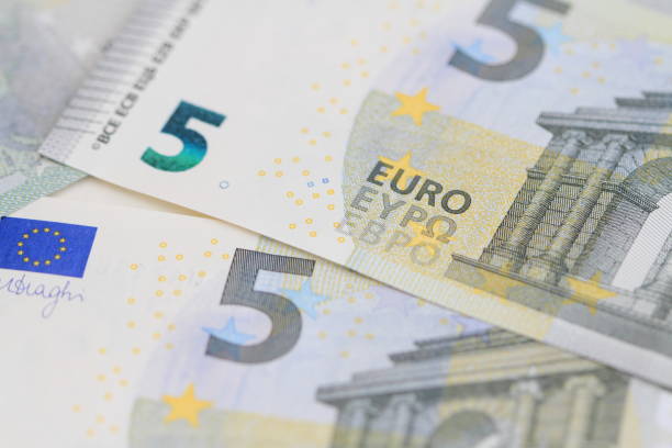 5 euro banknotes stock photo