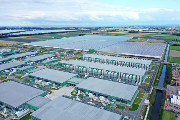 istock Drone  aerial view of new computer datacenters 1439715974