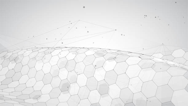 istock abstract vector background with hexagons. landscape of the virtual world. 3d design 1439716069