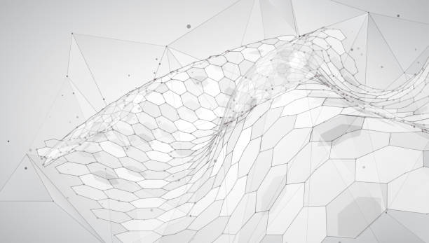 istock abstract vector background with hexagons. landscape of the virtual world. 3d design 1439716080