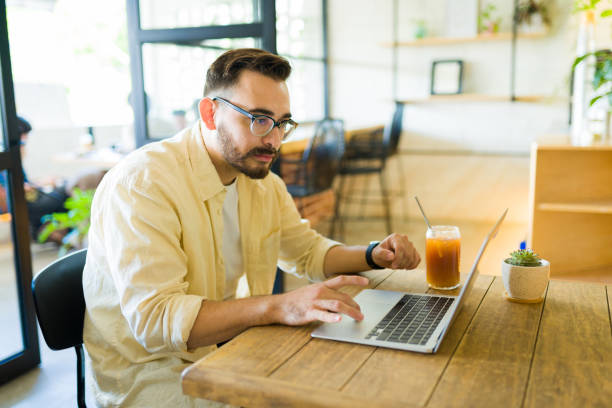 istock Professional man working at the coffee shop 1439722820