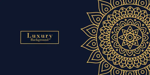 Vector illustration of Luxury ornamental mandala design background in gold color