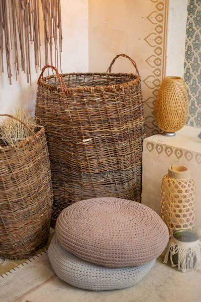istock large wicker baskets near the wall middle east home interior details 1439725744