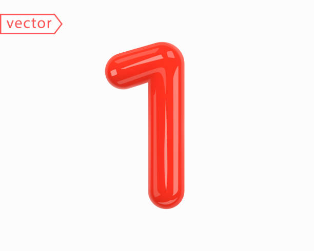 istock Number 1 Sign. Realistic Red Glossy 3D Numeral One isolated on white background. Birthday, Anniversary, Christmas, Xmas, New year, Holiday Sale Concept. 3d vector illustration 1439728667
