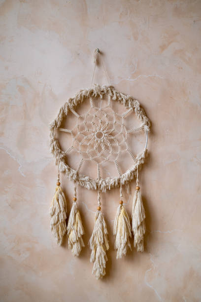 istock round dreamcatcher woven from threads hangs on the wall 1439733835