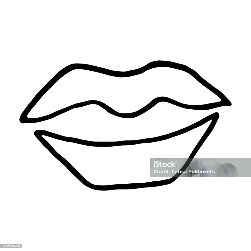 Vector Simple Lips Simple Doodle Vector Lips Stock Illustration - Download Image Now ...