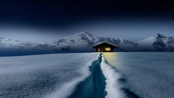 istock Snow covered ski hut in the mountains 1439738215