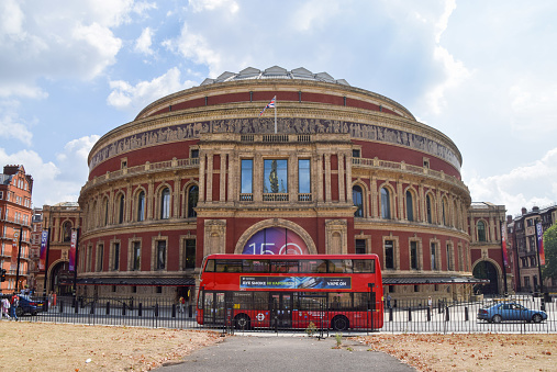 London, UK - April 2018: Royal Albert Hall building in Kensington