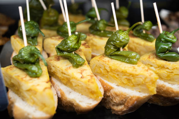 Iberian omlette in tapas bar in Spain