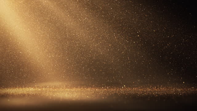 Beautiful Gold Rain - Loopable Background Animation - Glitter And Light Beams - Christmas, Award, Celebration, Success