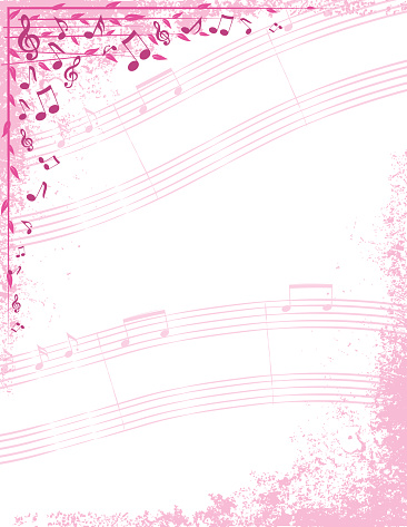 A music sheet background or invite template with copy space.