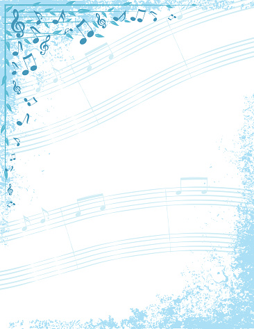 A music sheet background or invite template with copy space.