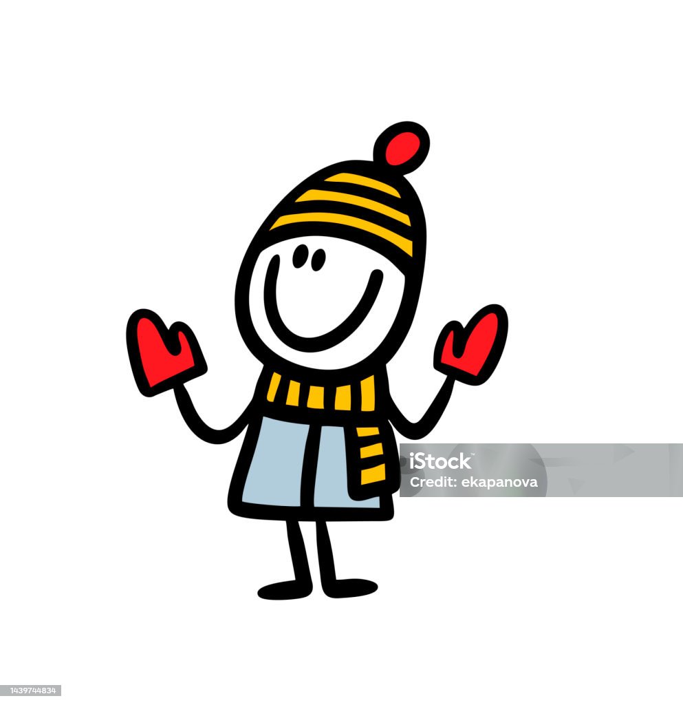 Người Que Vẽ Nguệch Ngoạc Dễ Thương Với Khuôn Mặt Tươi Cười Trong ...