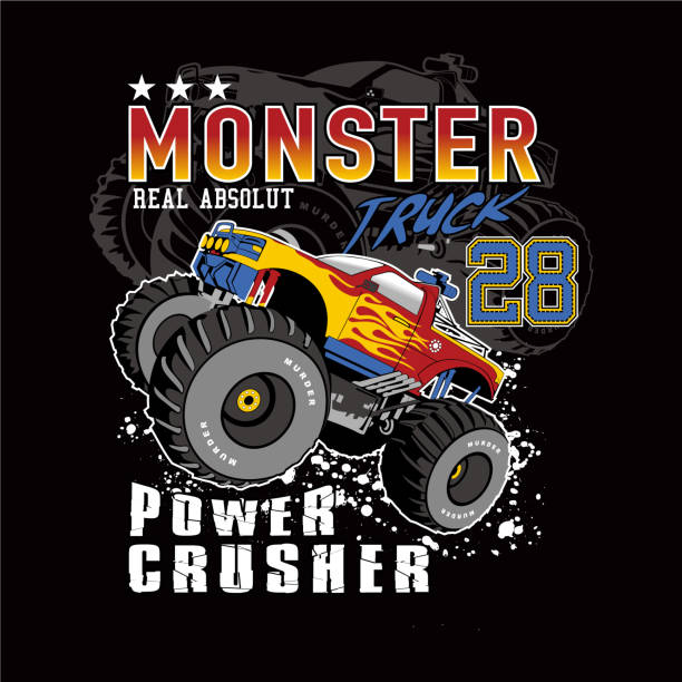 Monster car club,vector car illustration This design can be printed on t-shirts, shirts, hoodies, mugs, paper, wall art, canvas, and other merchandise media, Make your life more meaningful with art, 100% High Resolution Vector, Print Ready truck trucking car van stock illustrations