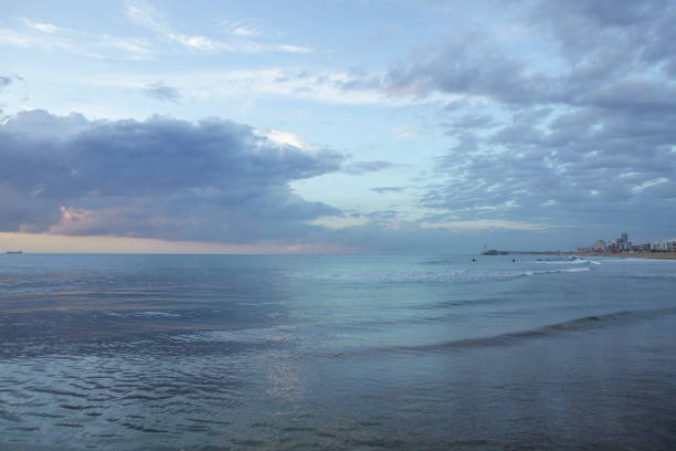 A dark Dutch seascape coastline