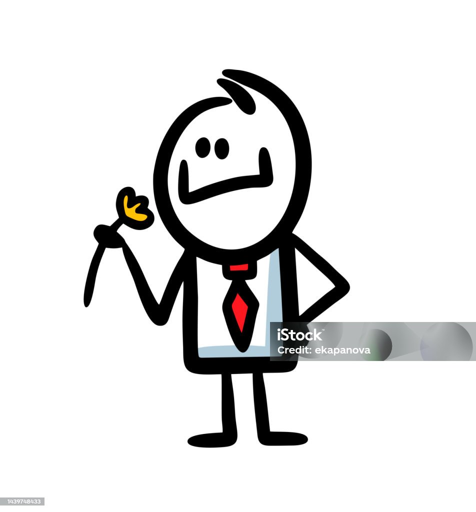 Người Que Vẽ Nguệch Ngoạc Trong Trang Phục Công Sở Và Cà Vạt Ngửi ...