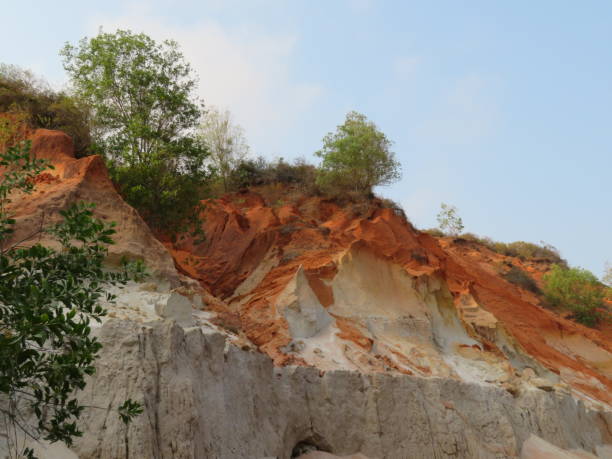 istock Fairy stream. as if on Mars.  red sand, rocks. Before COVID-19 1439753839