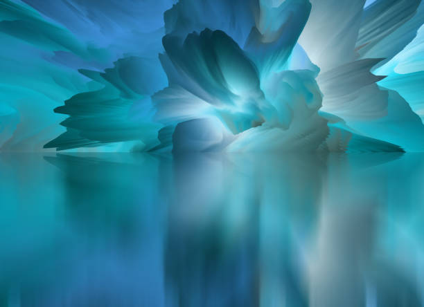 istock Magical world. Abstract Landscape, surreal lake and reflections. art, creativity and imagination. 3d illustration 1439764547
