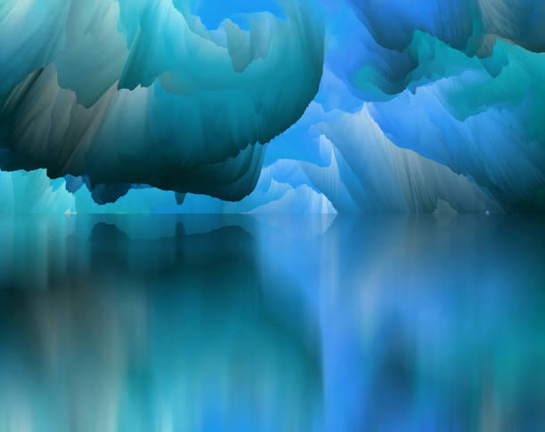 istock Magical world. Abstract Landscape, surreal lake and reflections. art, creativity and imagination. 3d illustration 1439764549