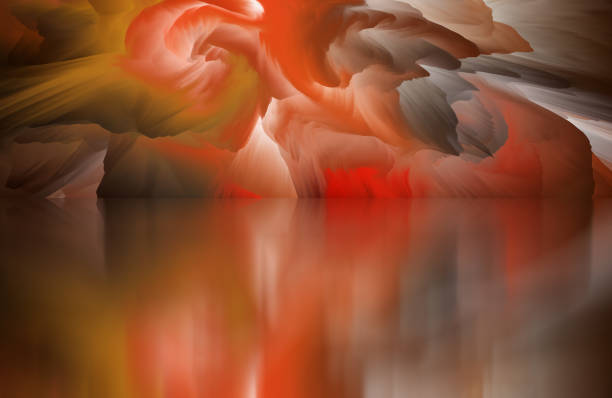 istock Magical world. Abstract Landscape, surreal lake and reflections. art, creativity and imagination. 3d illustration 1439764870