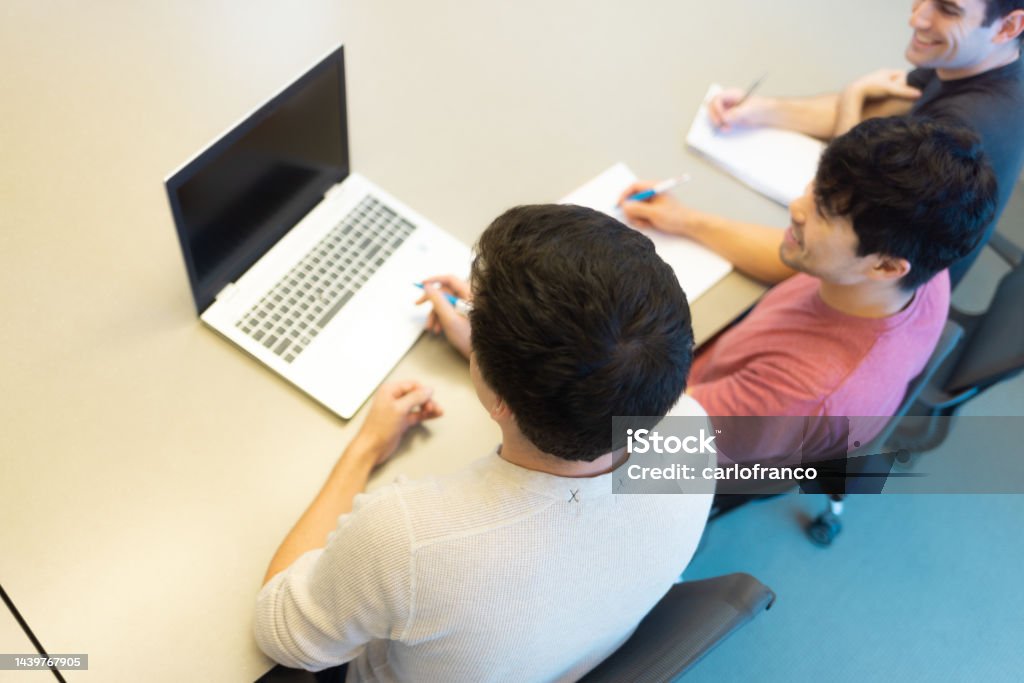 Study Student Small 3 University Students Tutor Small Group Teaching Study Room High Wide ...