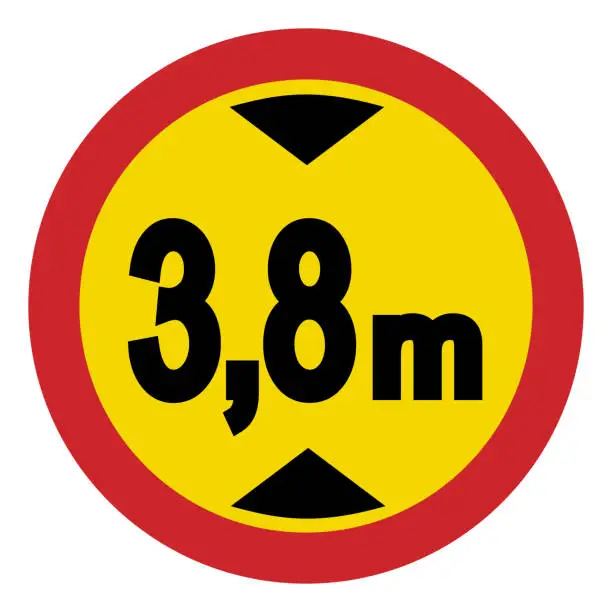 Vector illustration of Prohibited road signs. Height limit. Traffic signs.