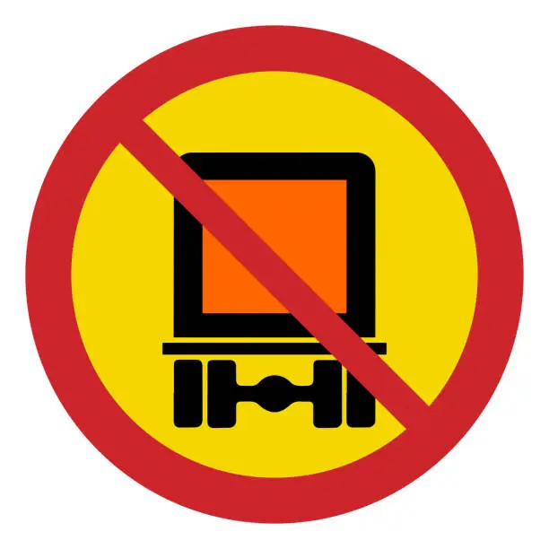 Vector illustration of Prohibited road signs. No dangerous goods allowed. Traffic signs.