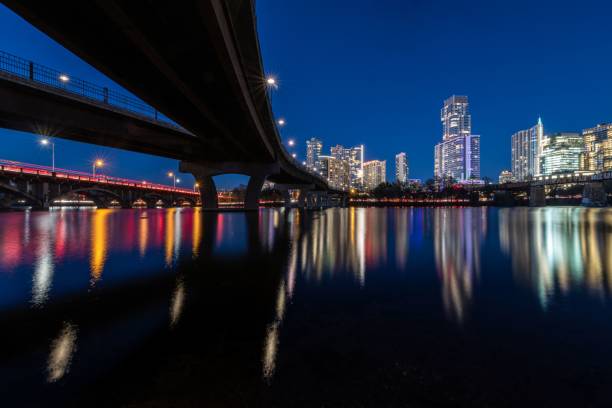 istock Low angle of a bridge leading to Downtown Austin, Texas 1439770543