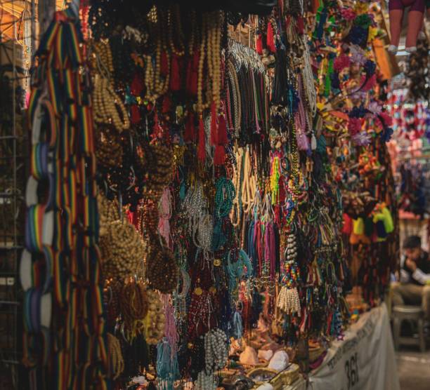 istock Colorful accessories displayed on a street market 1439771313