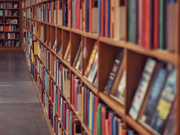 istock Shot of books arranged in the library 1439772087