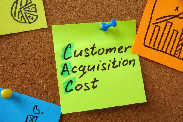 istock Board with pinned sticks about Customer Acquisition Cost. 1439773964