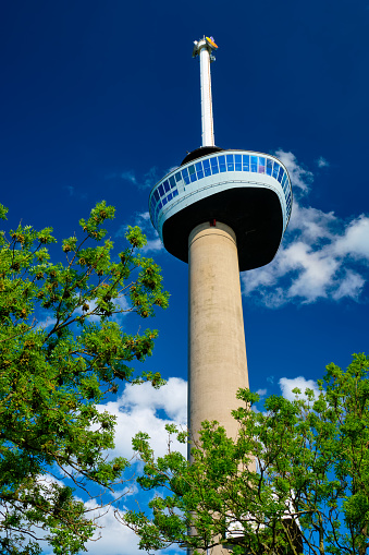 Rotterdam, Netherlands - May 14, 2017: Euromast is 185 m observation tower designed by Hugh Maaskant constructed between 1958 and 1960 and is the highest building of the Netherlands