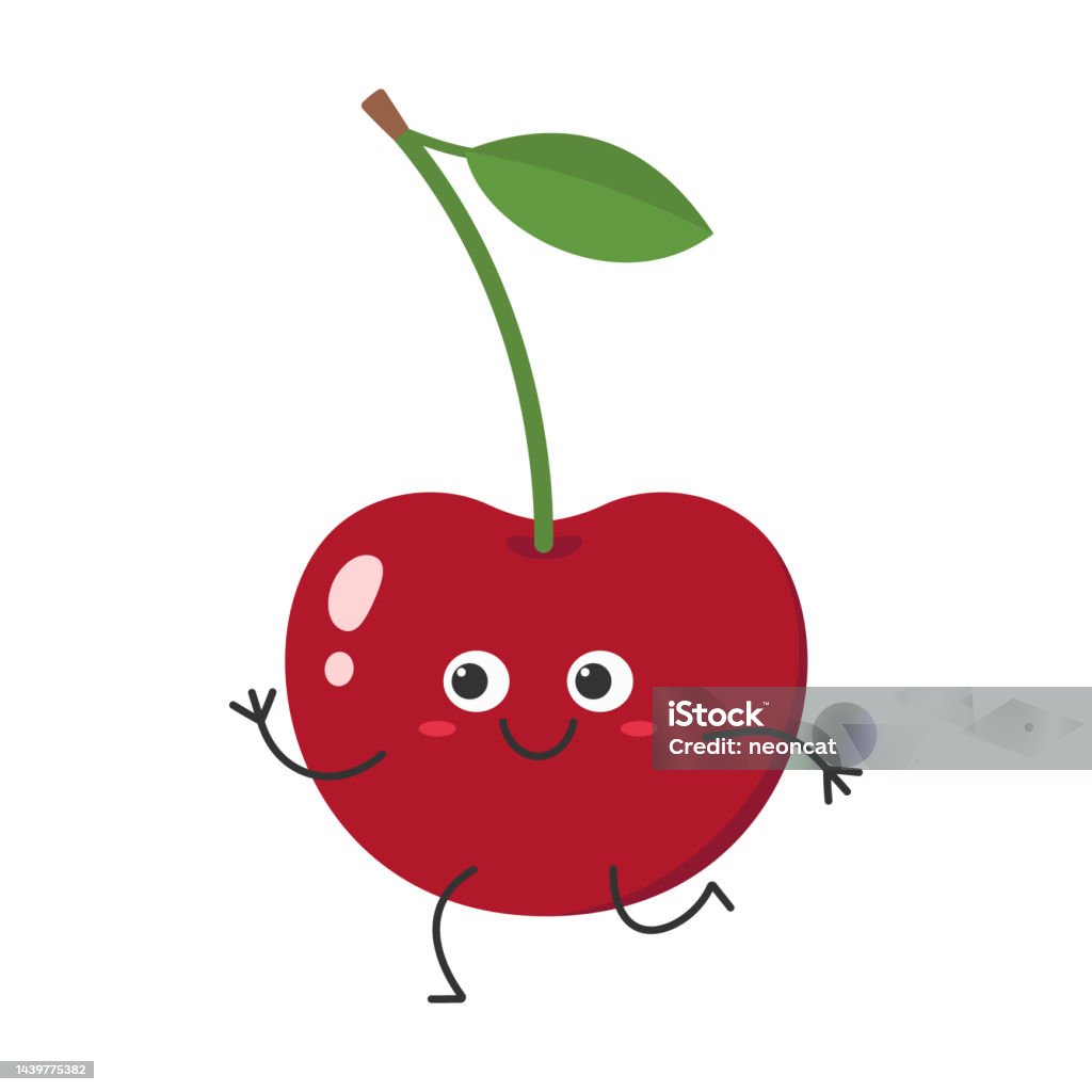Cherry Chạy Dễ Thương Nhân Vật Hoạt Hình Trái Cây Ngon Ngọt Mỉm ...