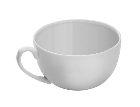 White porcelain cup isolated on white