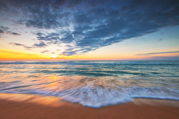 istock Beautiful sunrise over the sea 1439776463