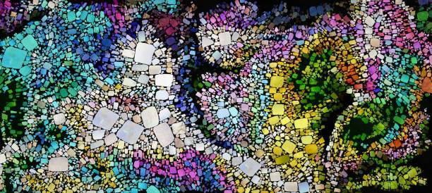 istock Digital render painterly mosaic tiles in smooth fluid motion 1439777760