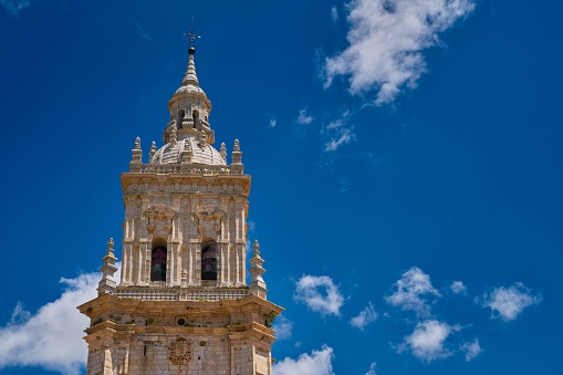 A breathtaking Burgo de Osma cathedral captured when the sky is clear in Soria, Spain