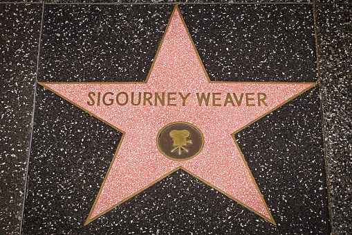 Los Angeles, United States – June 12, 2022: Sigourney Weaver's star on the Walk of Fame in Hollywood