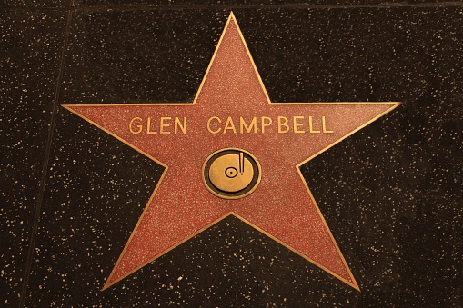 Los Angeles, United States – June 12, 2022: Musical entertainer, Glen Campbell's star on The Hollywood Walk of Fame