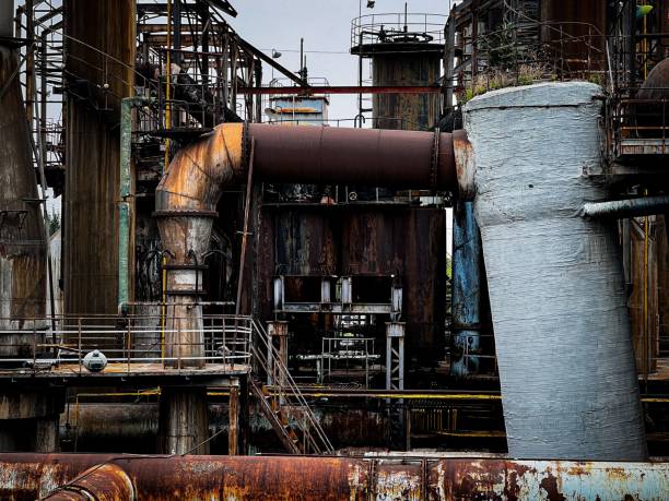 istock Big pipelines in the steel mill 1439780714