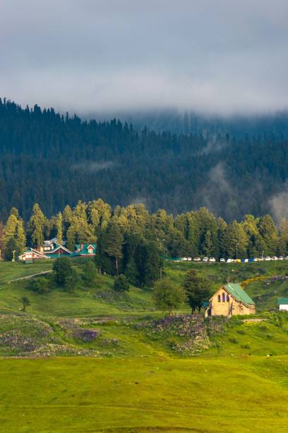 istock Landscape with mountains and clouds in Gulmarg, 1439781156